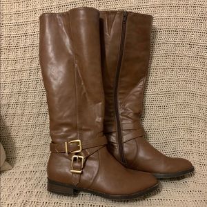 Express Brown Faux Leather Knee-High Boots - US 7